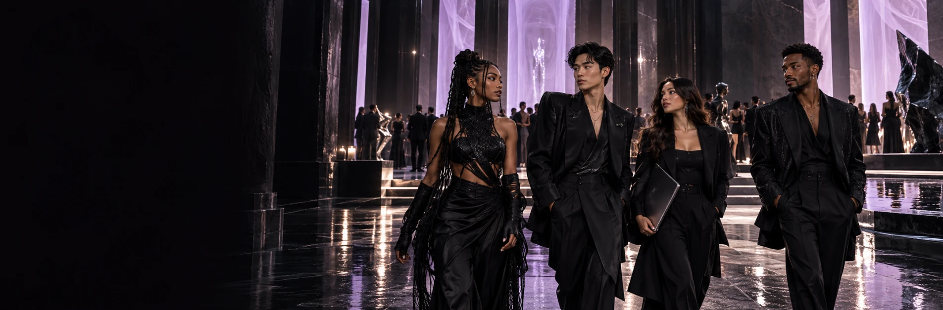 SEYVN talent walking through a luxury event space.